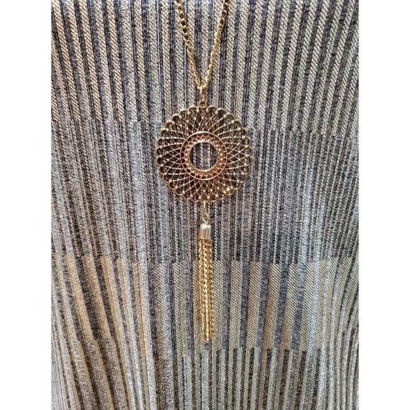 Espresso Women's Beige Polyester Round Neck Half Sleeve Knee Length Dress Size L - Picture 5 of 11